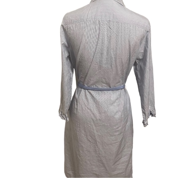 Talbots Cotton & Silk Blue striped dress 12 p - Picture 5 of 11